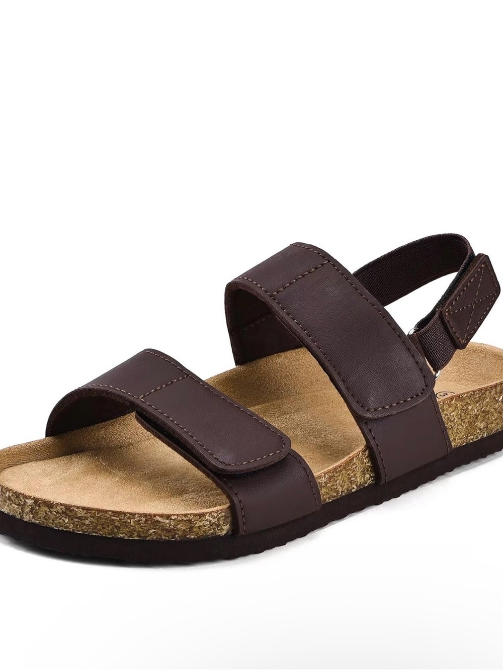 Kids Brown Velcro Cork-Style Sandals